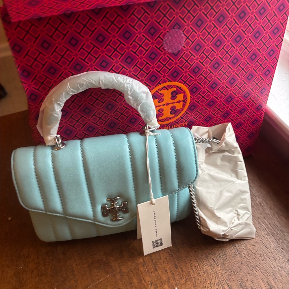 Tory Burch Blue Quilted Crossbody Bag